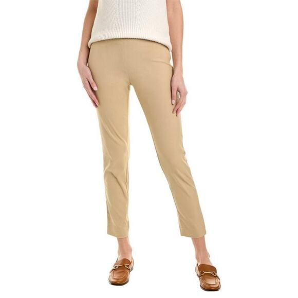 J.McLAUGHLIN Khaki Pippa Cotton Pant Straight Leg Cropped Women’s Size 12 NWT - Picture 1 of 9